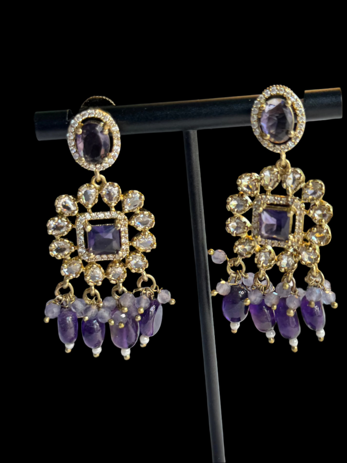 Lavanya – Purple Stone Necklace Set