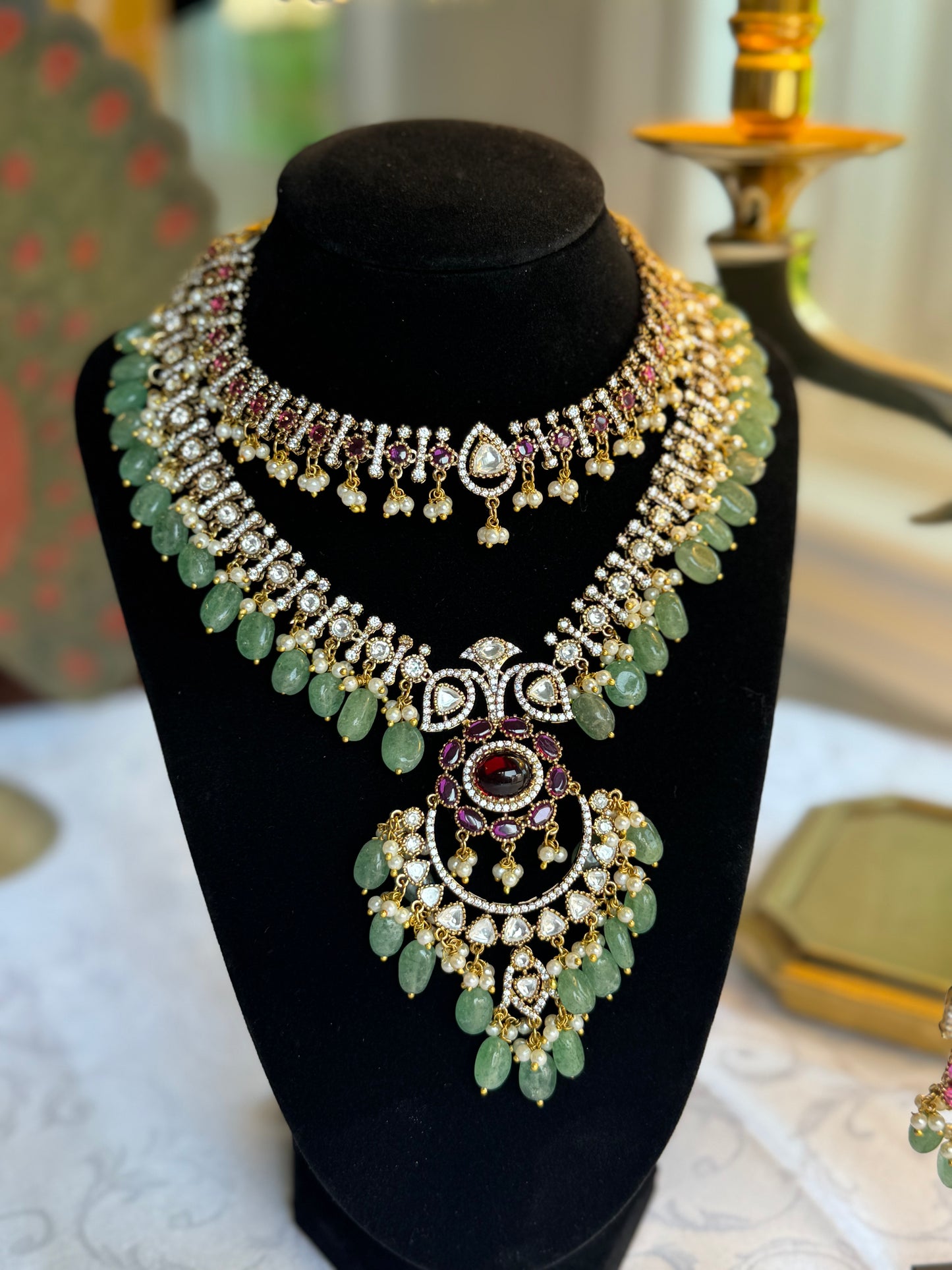 Iravati – Double-Layered Statement Necklace Set